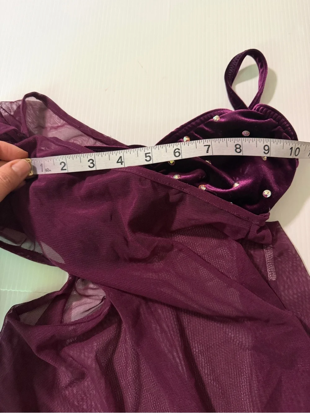 Kelle dance costume 2 piece purple 8368 STATE OF GRACE mesh velvet LC child